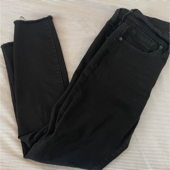 MADEWELL 9” High Rise Crop Raw Hem Black Skinny Jeans, size 28 - Picture 4 of 9